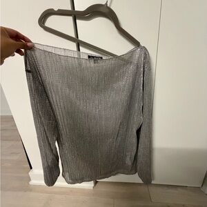 J. Crew Metallic Silver Top